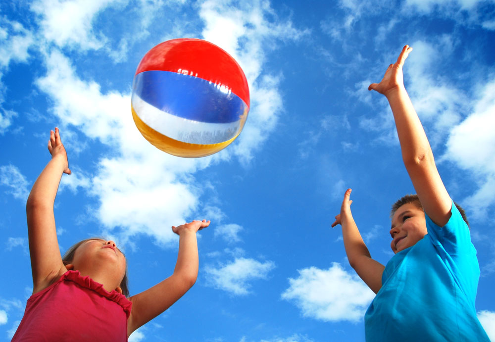 Children's games store with beach balls